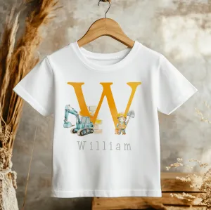 Builder Construction Theme Personalised  Toddler & Kids T Shirt
