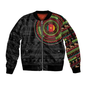 Cameroon African Tribal Pattern Sleeve Zip Bomber Jacket Chest Arm Tattoo LT15