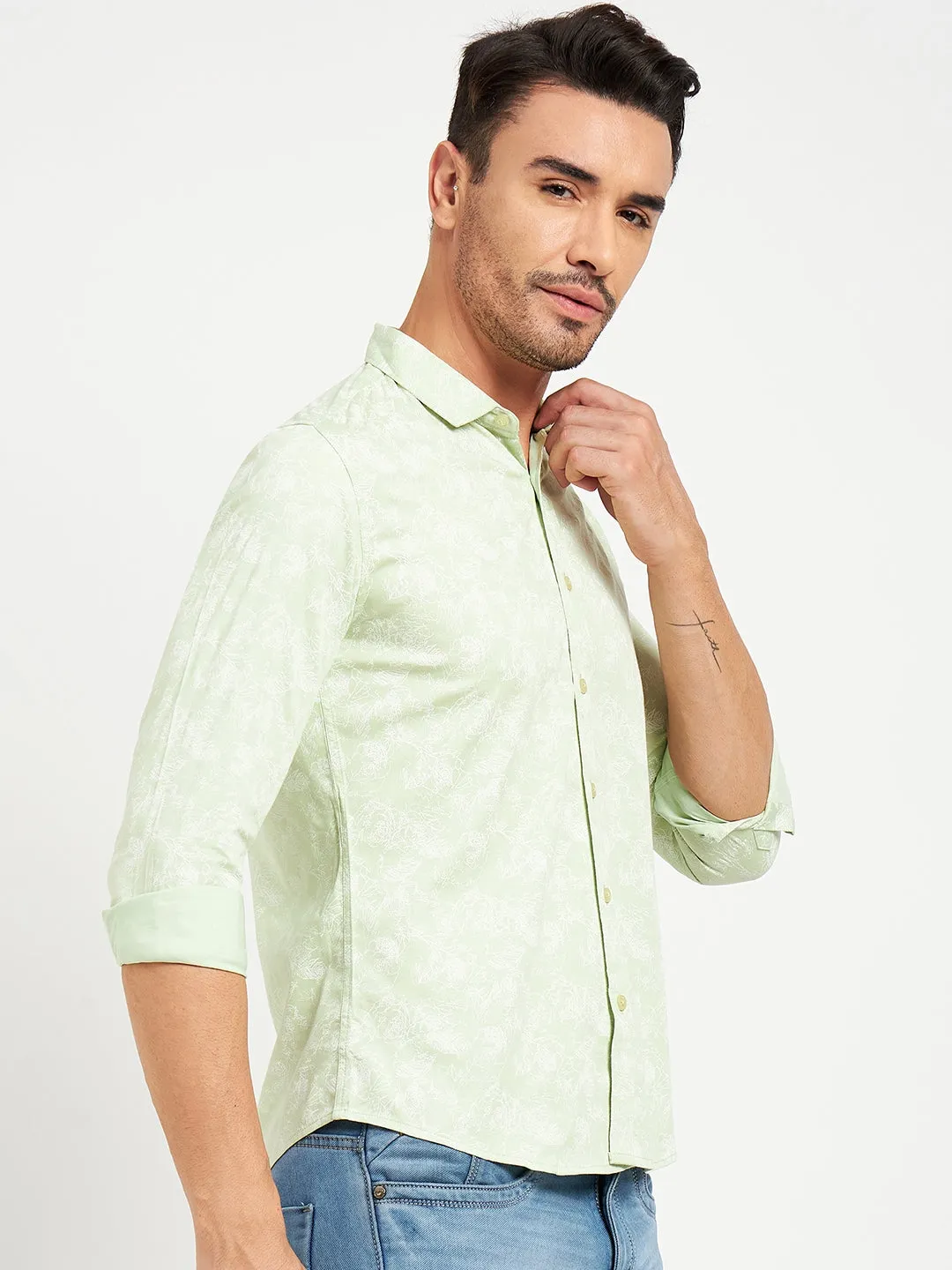 Camla Green Shirts For Men