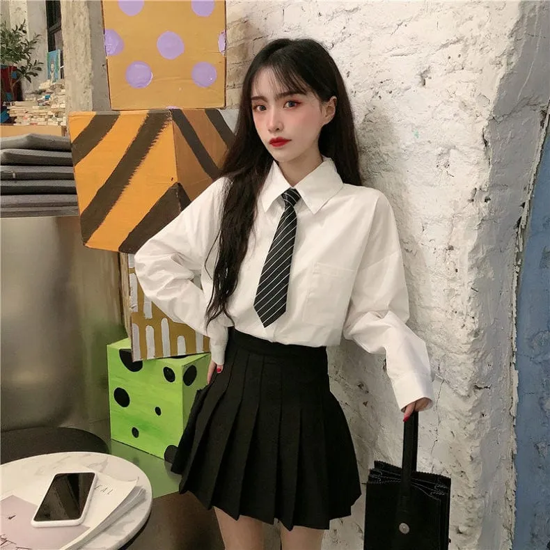 Casual Pure Color Loose Shirts