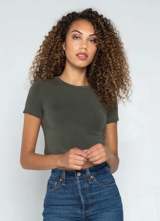 C'est Moi Bamboo Short Sleeve Crop Top