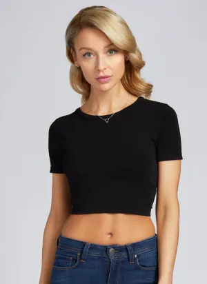 C'est Moi Bamboo Short Sleeve Crop Top
