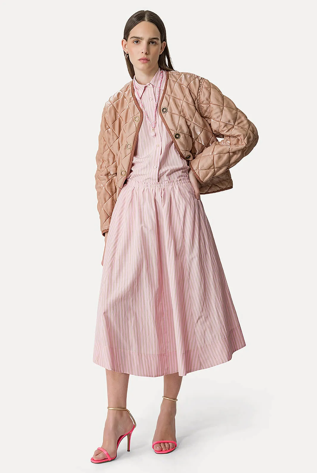 Chic Striped Taffetas Skirt