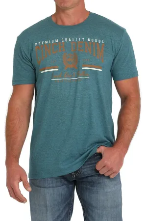 Cinch Mens Denim Tee Shirt - Teal - MTT1690676