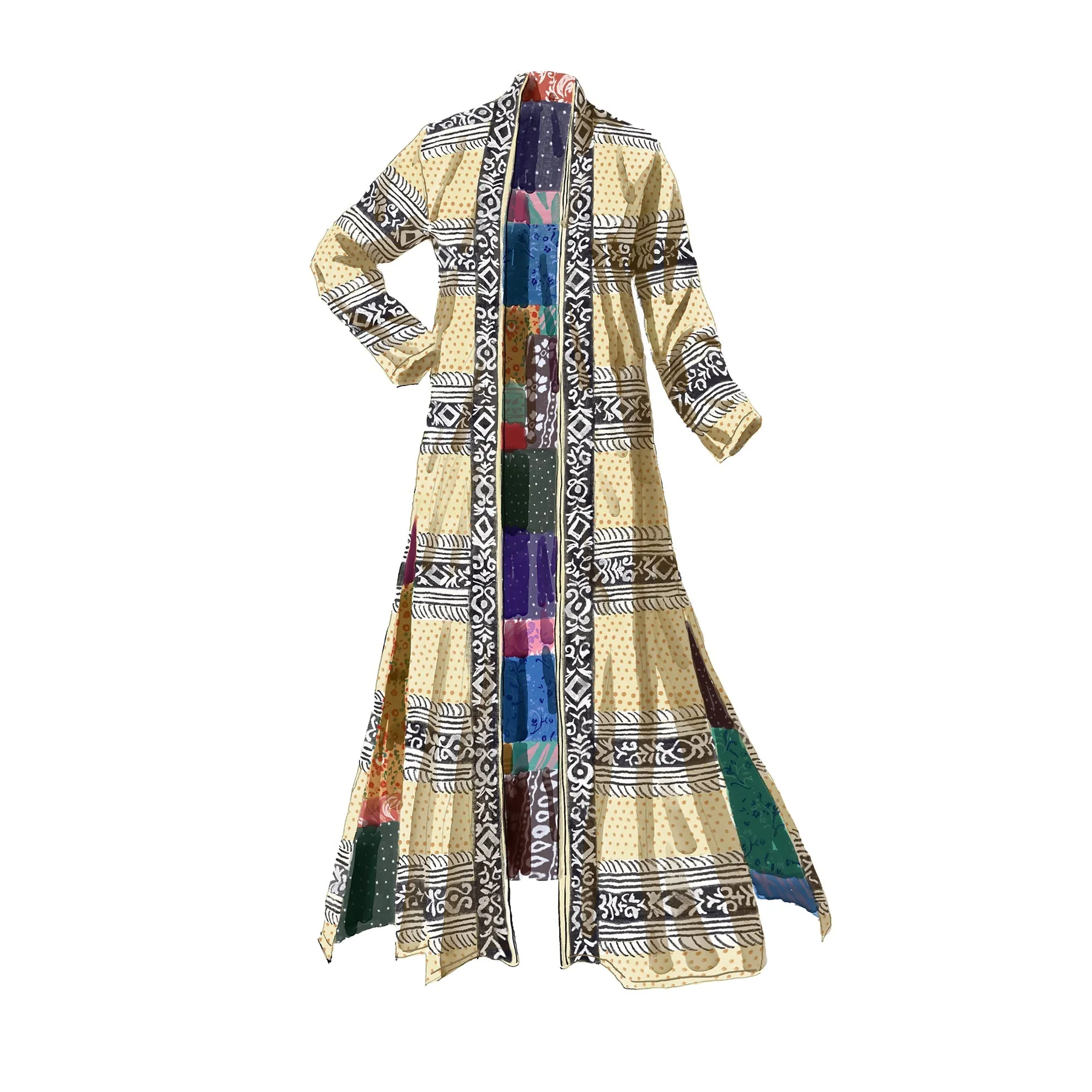 Clara’s Patchwork Print Robe