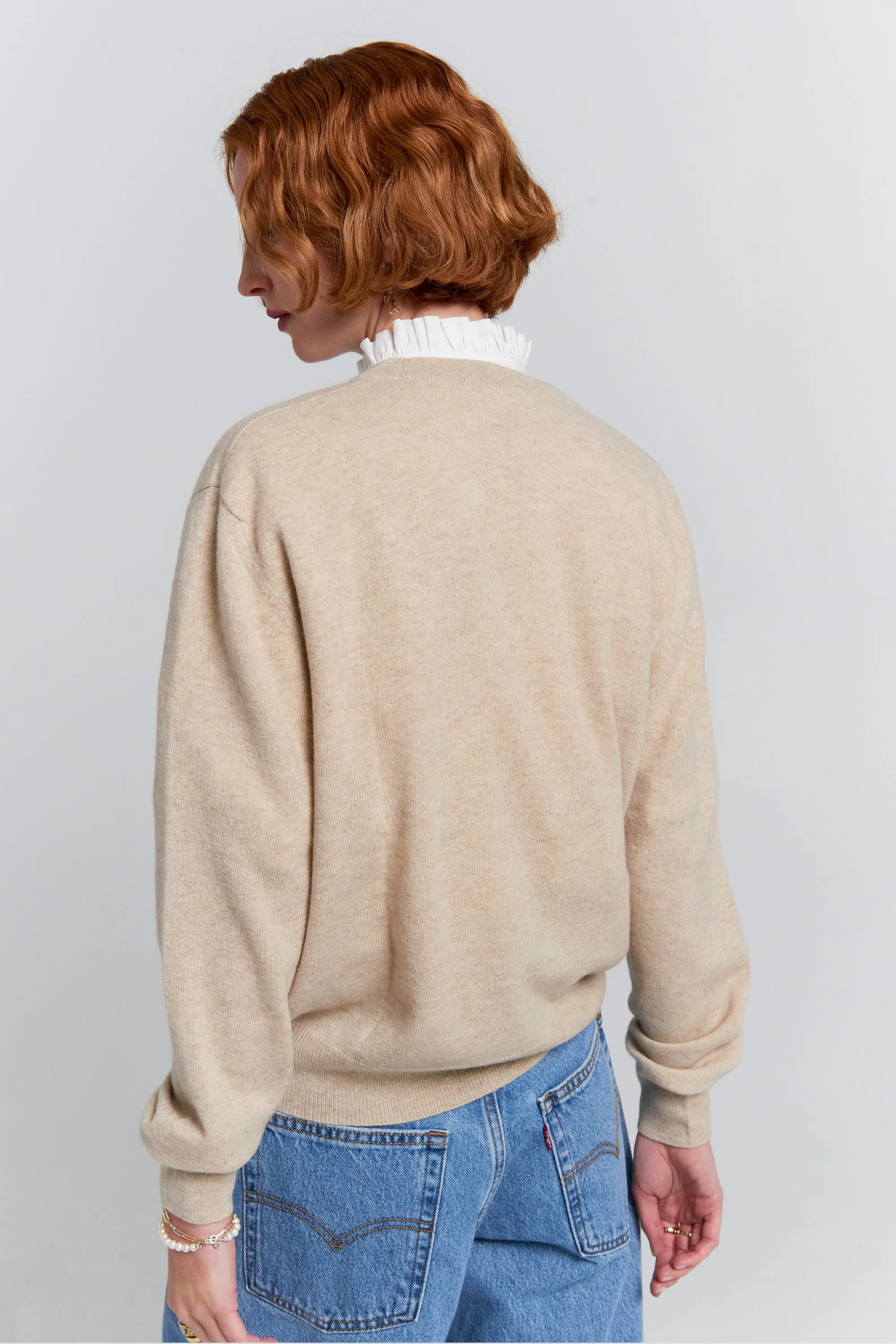 Classic Cashmere Sweater Stone Marle