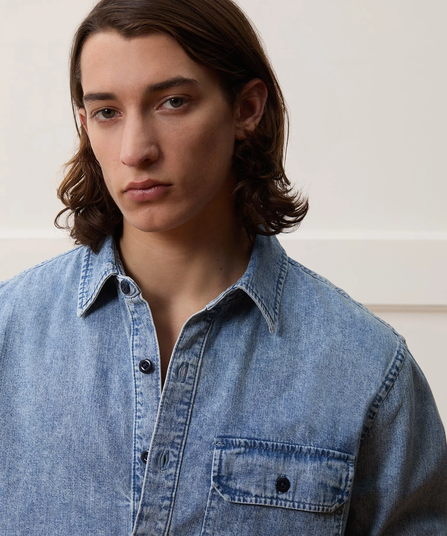 Classic Fit Denim Mariner Shirt