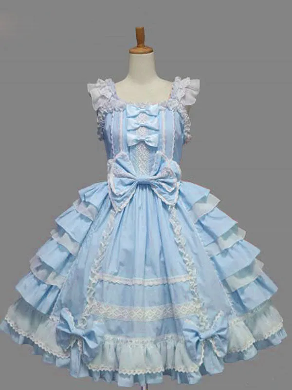 Classic Lolita JSK Dress Ruffles White Lolita Jumper Skirts