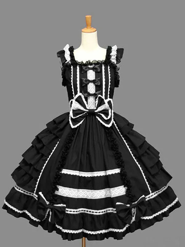 Classic Lolita JSK Dress Ruffles White Lolita Jumper Skirts