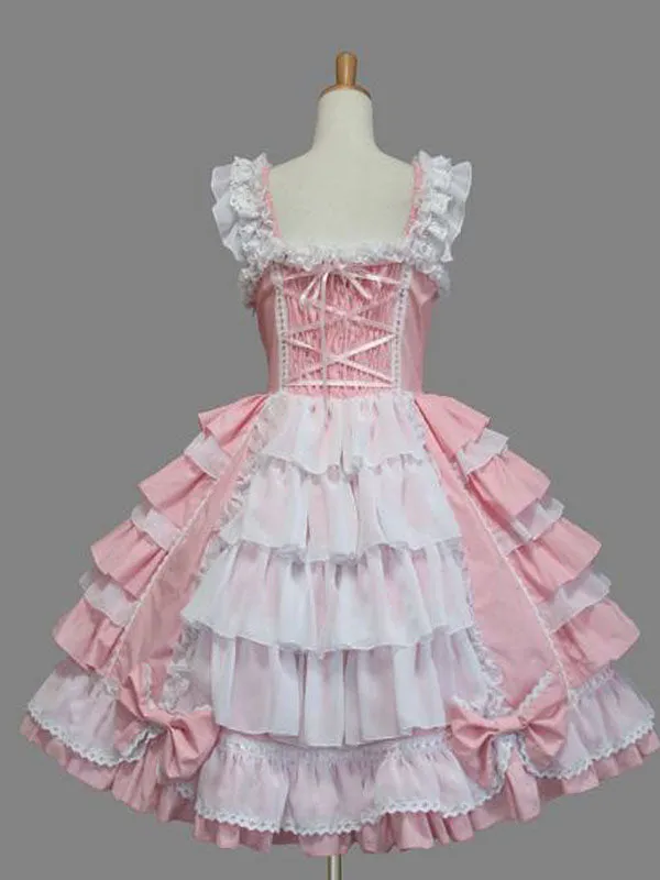 Classic Lolita JSK Dress Ruffles White Lolita Jumper Skirts