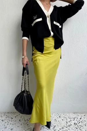 Classic Maxi Skirt in Calamansi Green