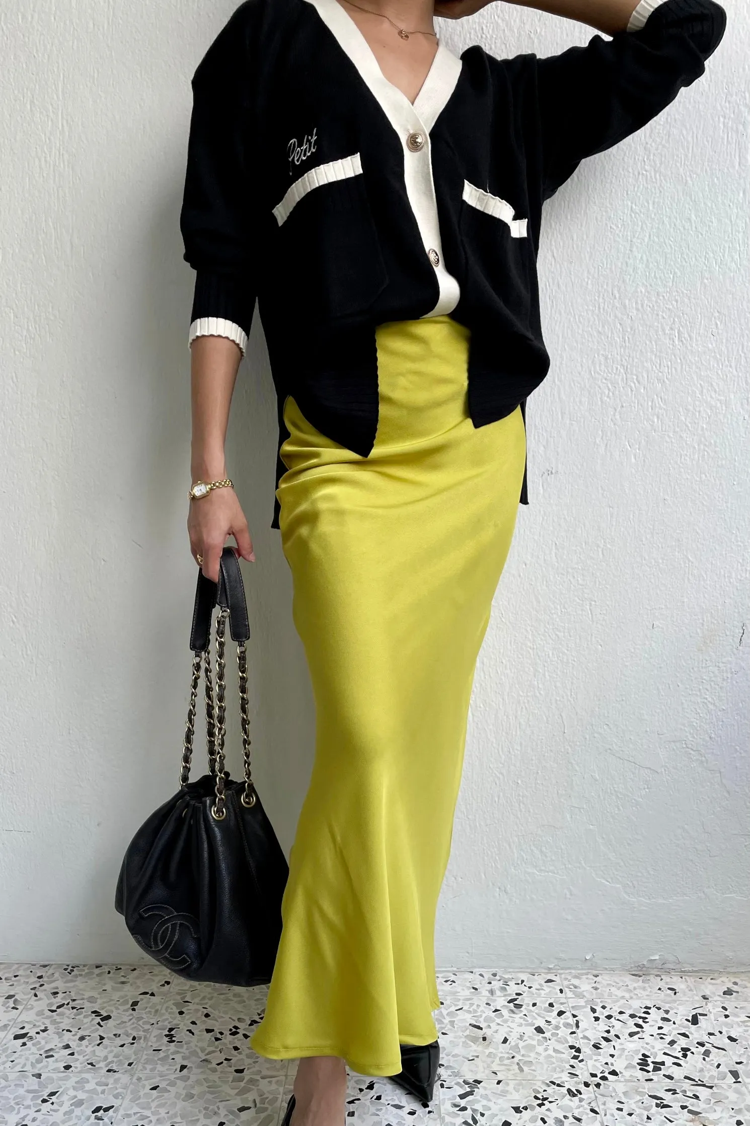 Classic Maxi Skirt in Calamansi Green