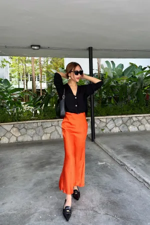 Classic Maxi Skirt in Mandarin Orange