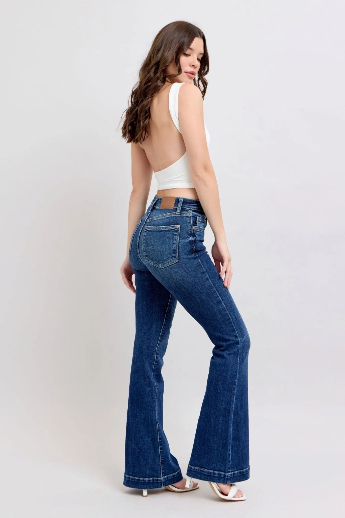 Classics Updated—Judy Blue Plus Size Flare Jeans with Pockets