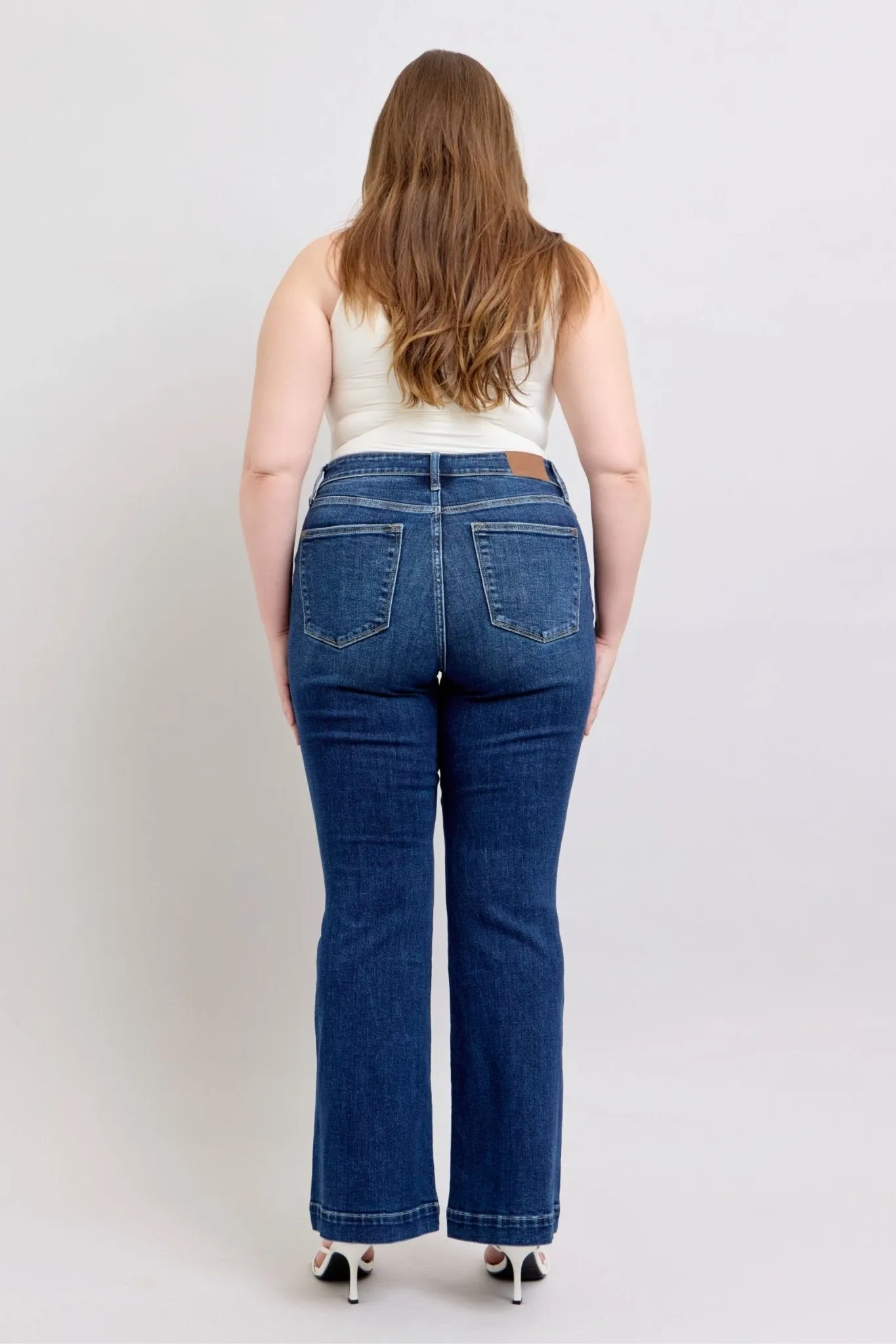 Classics Updated—Judy Blue Plus Size Flare Jeans with Pockets