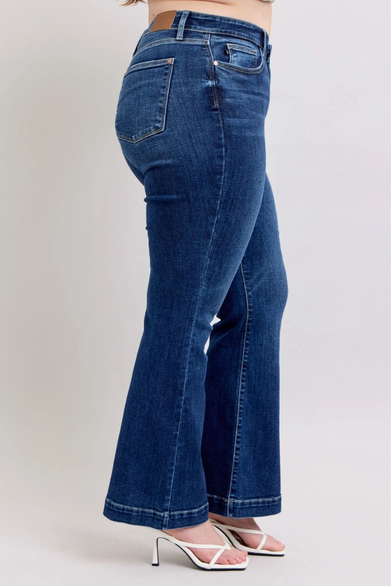 Classics Updated—Judy Blue Plus Size Flare Jeans with Pockets