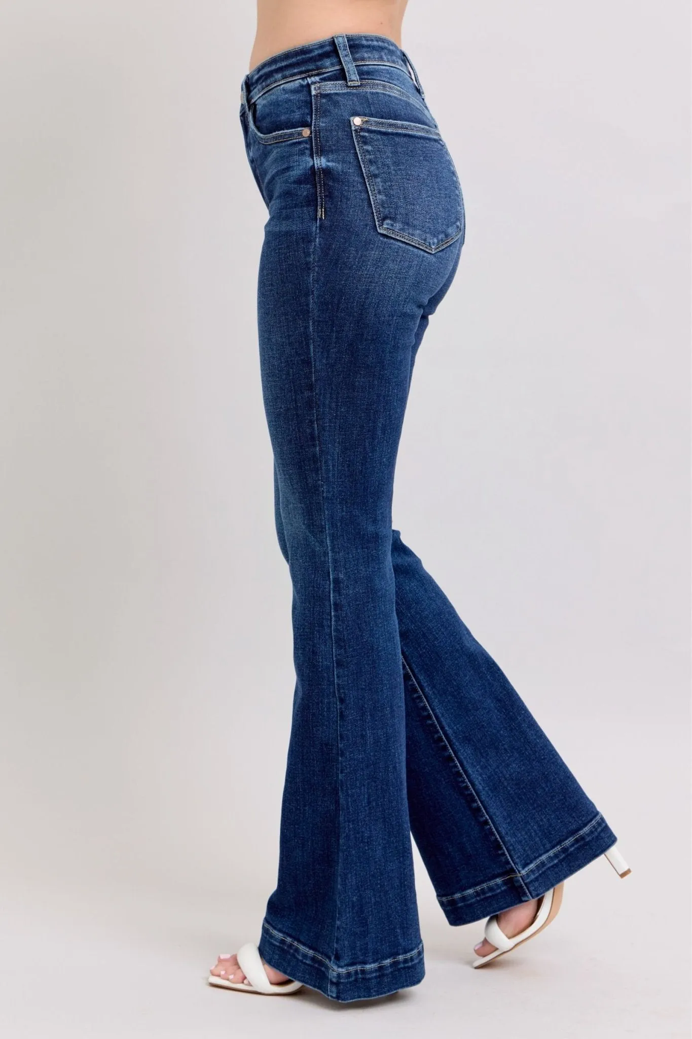 Classics Updated—Judy Blue Plus Size Flare Jeans with Pockets