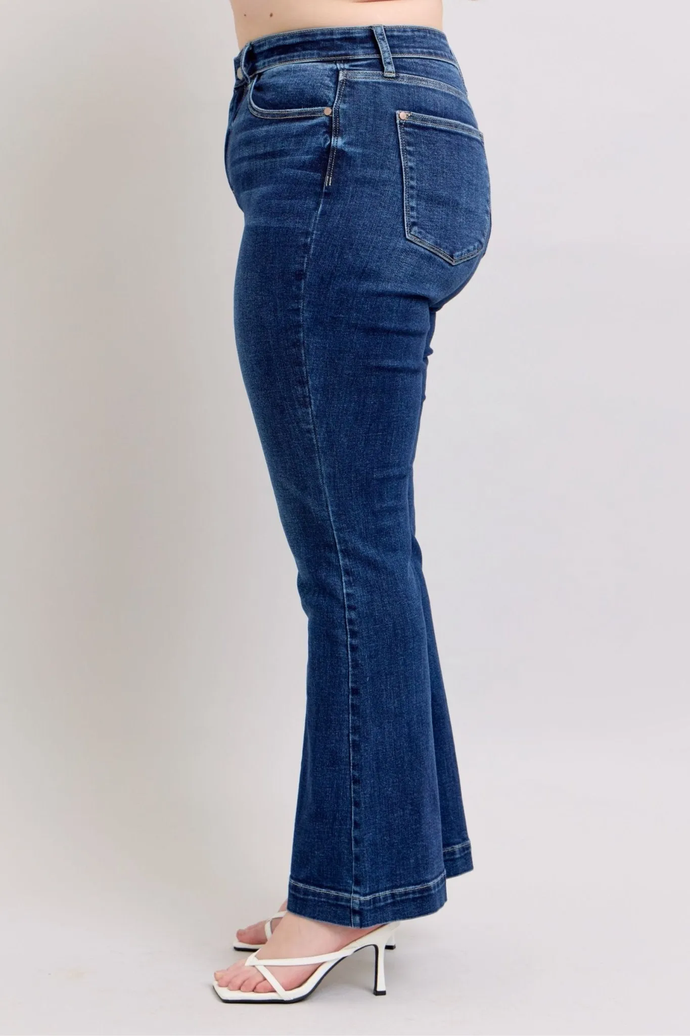 Classics Updated—Judy Blue Plus Size Flare Jeans with Pockets