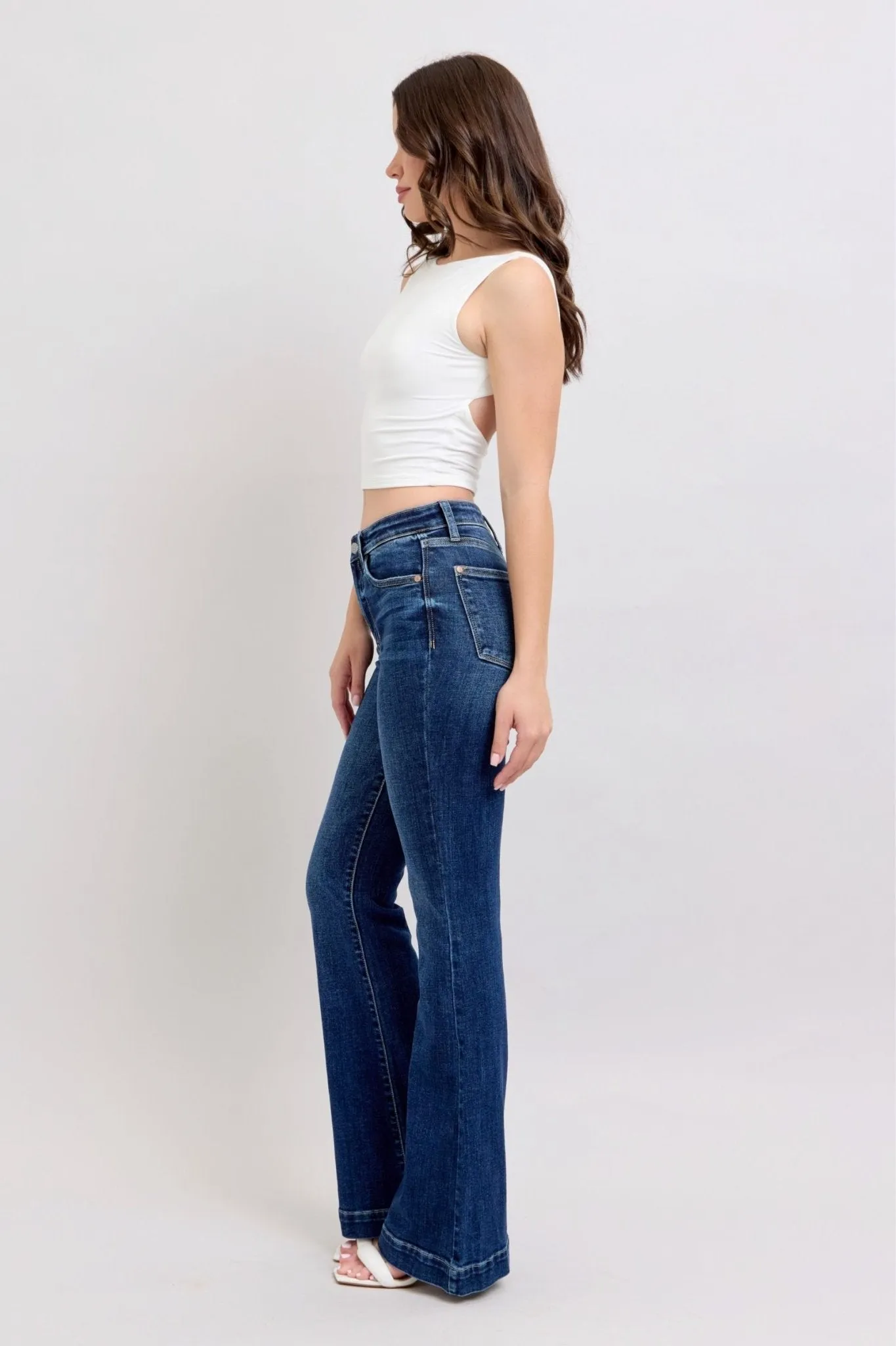 Classics Updated—Judy Blue Plus Size Flare Jeans with Pockets