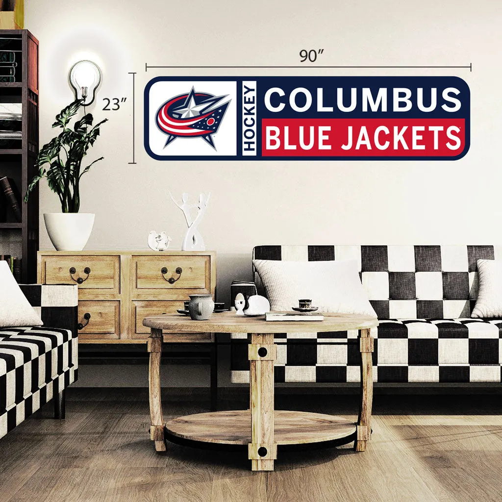 Columbus Blue Jackets 90x23 Team Repositional Wall Decal Design 56