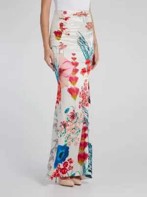 Corsage Trumpet Maxi Skirt