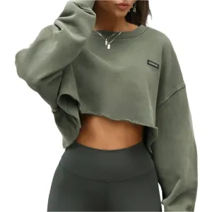 Cotton Loose Crop Sweatshirts 2025