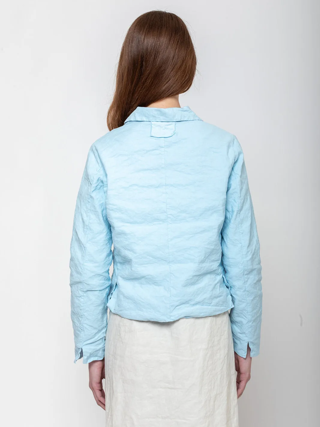 Cotton Wrinkled Jacket - Cielo
