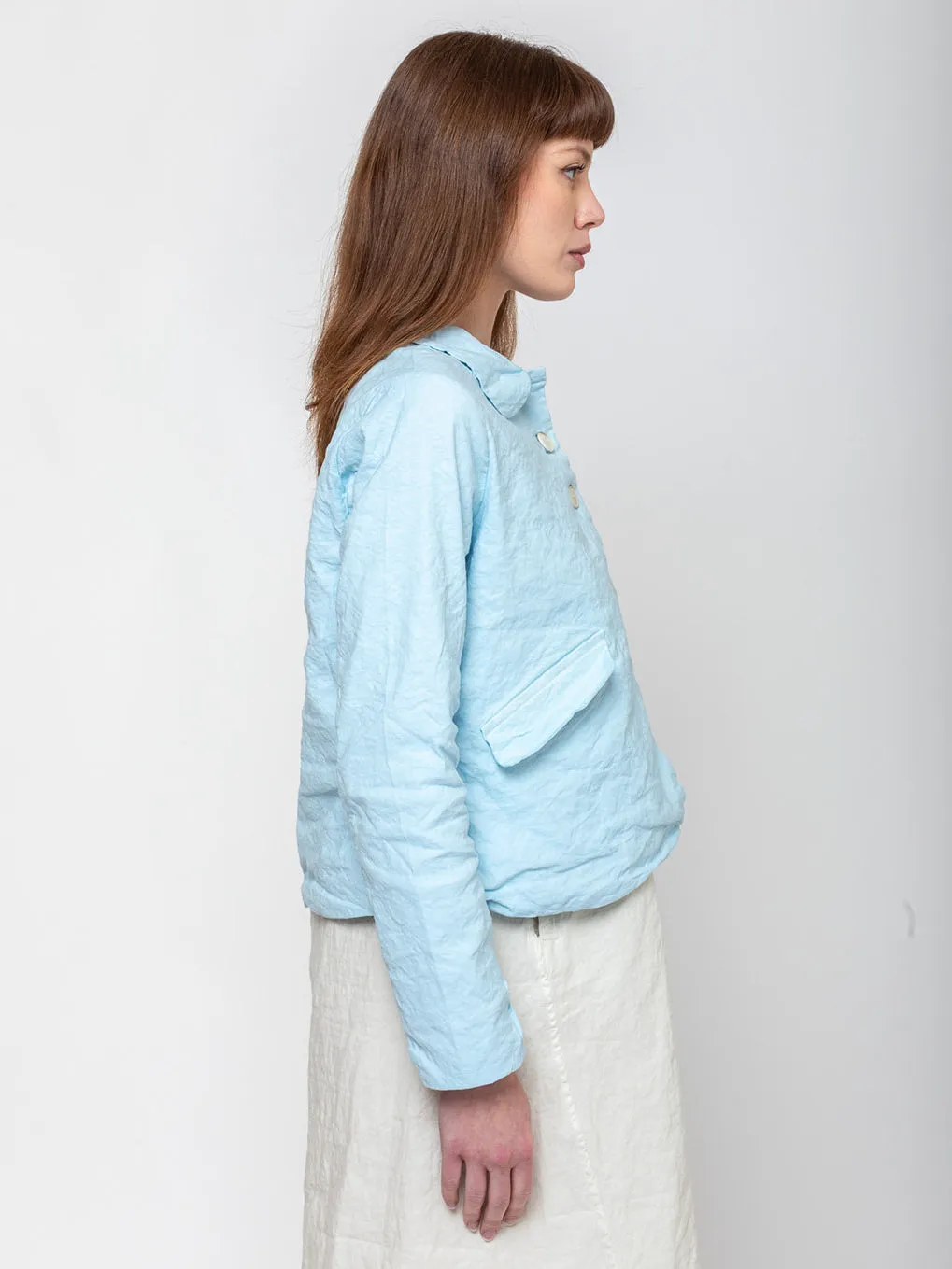 Cotton Wrinkled Jacket - Cielo