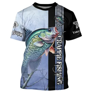 Crappie fishing blue camo Custom name fishing shirts jerseys, crappie fihsing tshirt | Tshirt - NPQ971