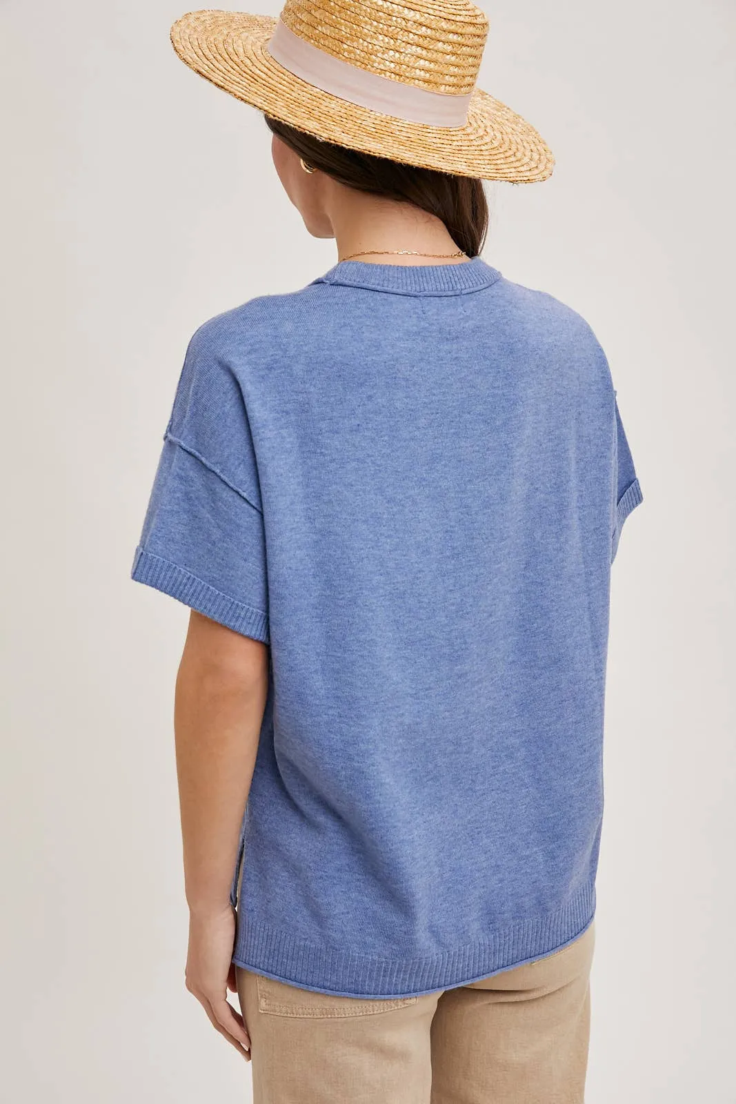 Crew Neck Knit T-Shirt