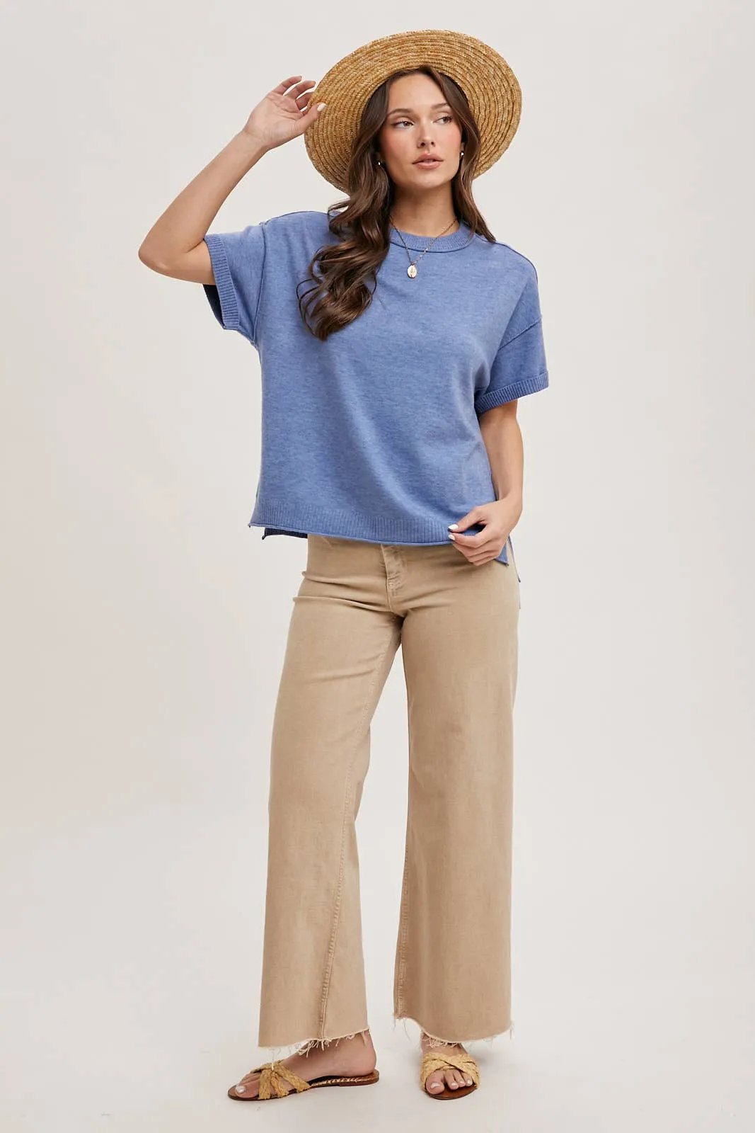 Crew Neck Knit T-Shirt