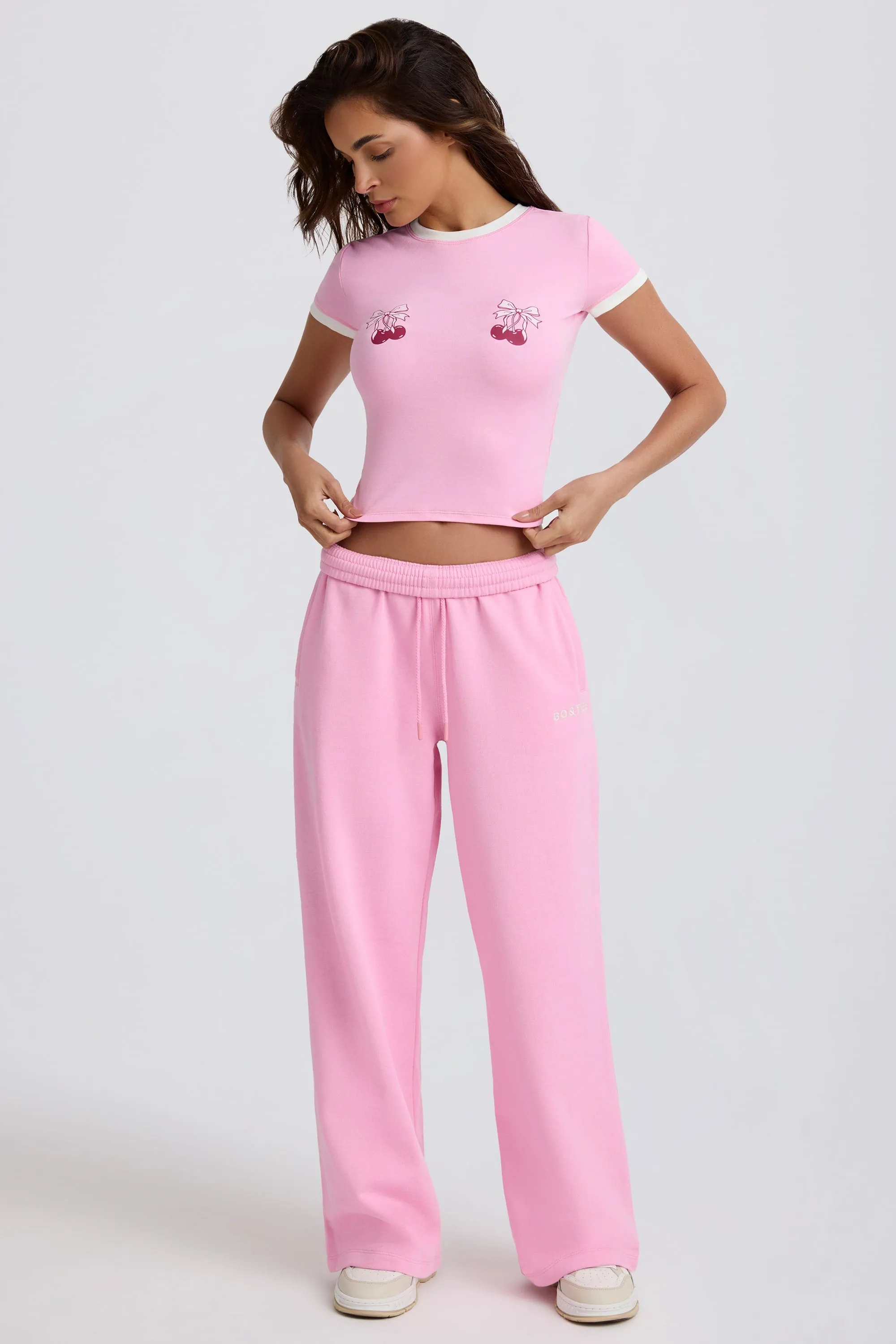 Cropped Baby T-Shirt in Baby Pink