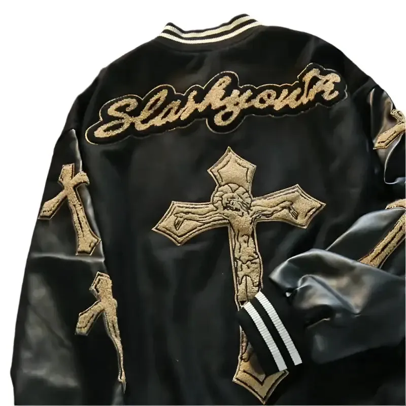 Cross Leather Jacket
