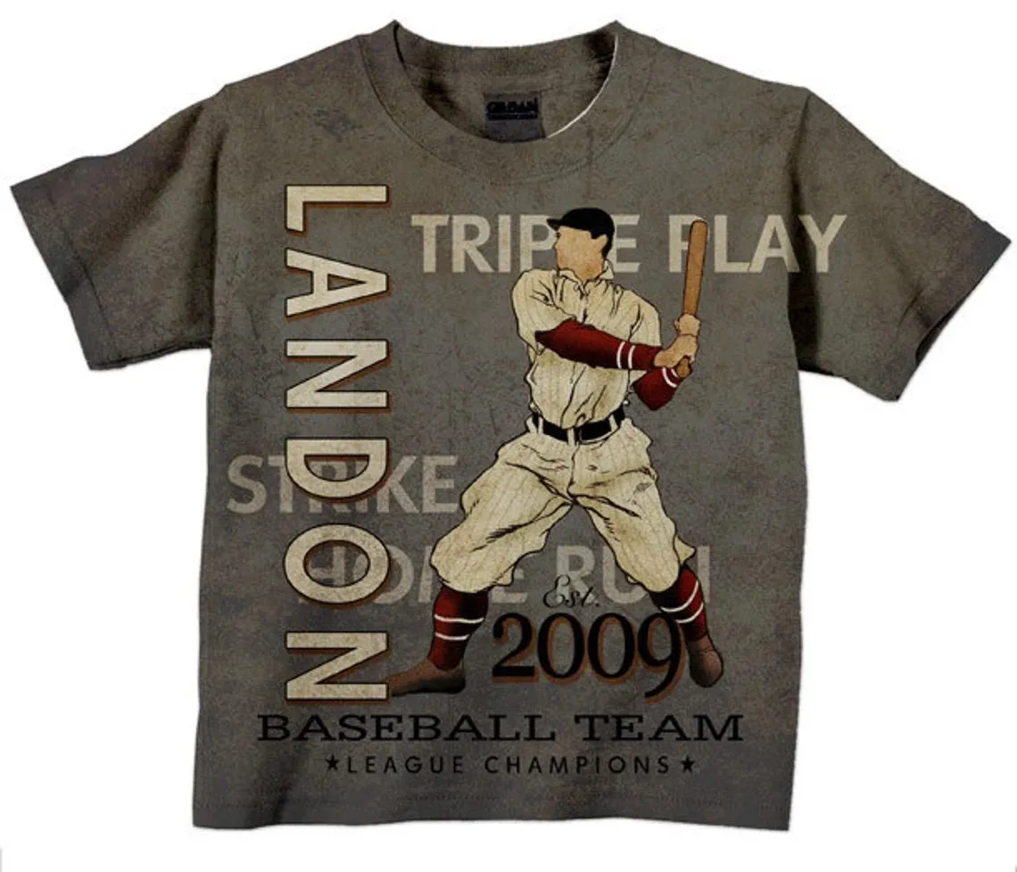 Custom Baseball Shirt, Personalized Name T-Shirt, Boys Top, Gift For Kids.