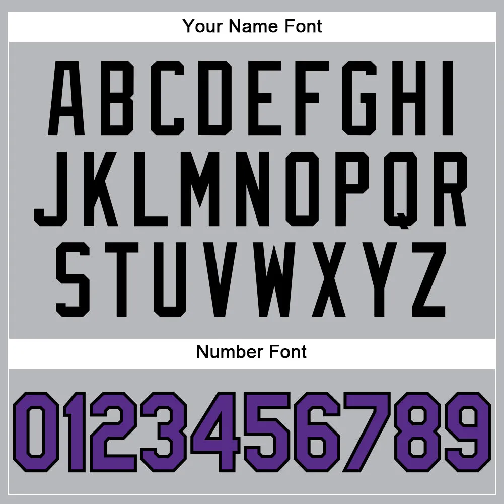 Custom Gray Purple-Black Performance T-Shirt