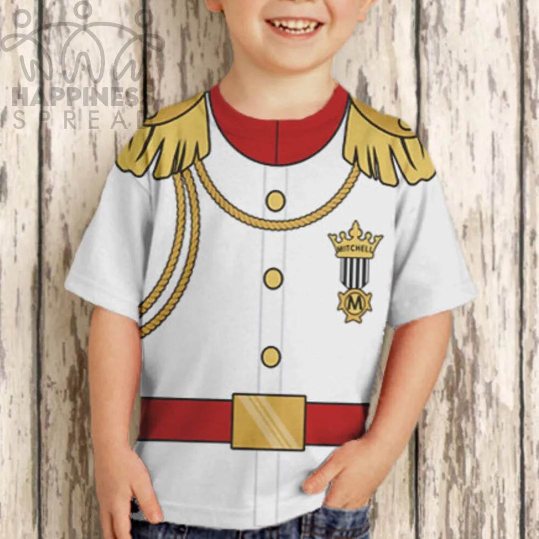 Custom Name Prince Charming Shirt, Personalized White Prince Charming Birthday T-Shirt, Boys Formal Prince Shirt.