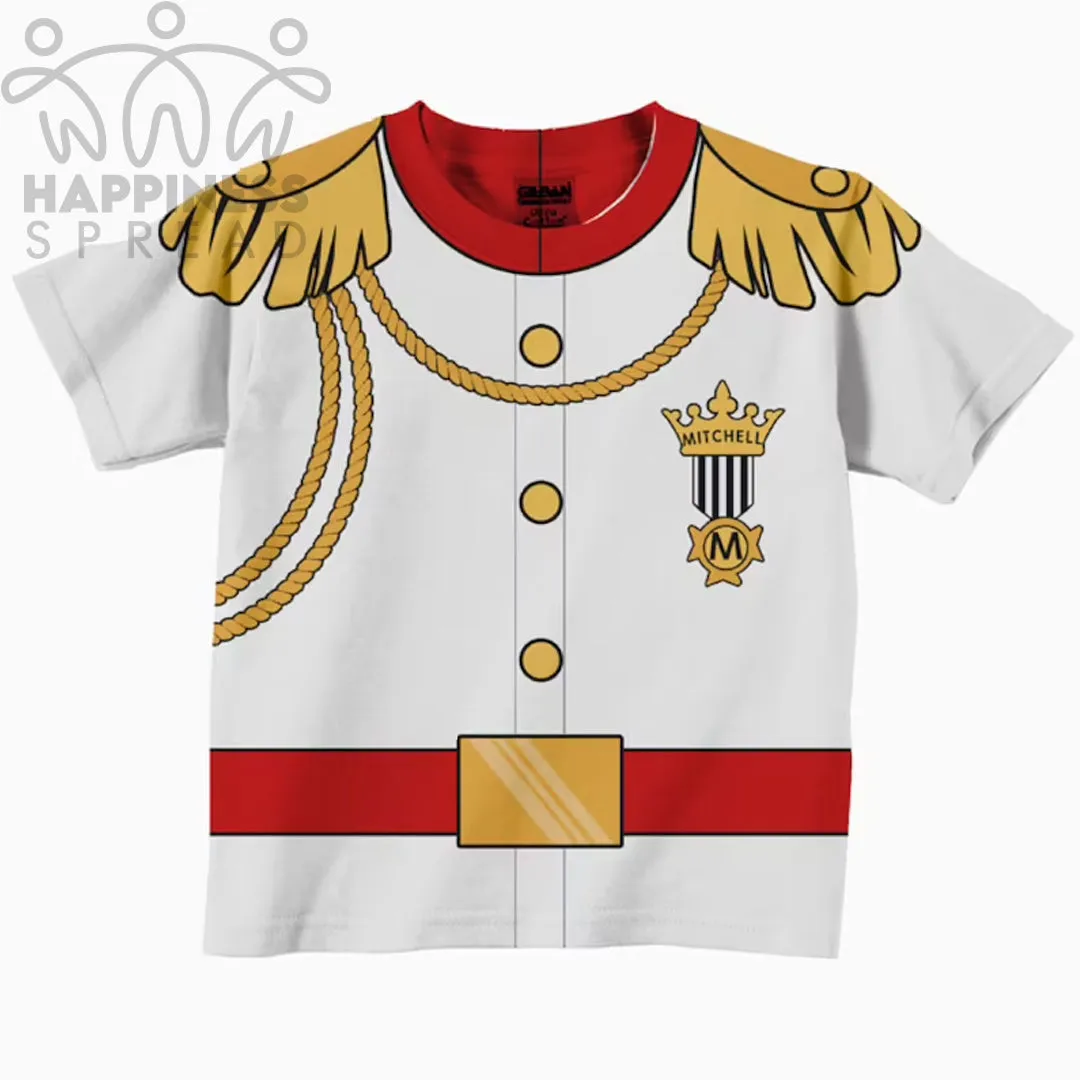 Custom Name Prince Charming Shirt, Personalized White Prince Charming Birthday T-Shirt, Boys Formal Prince Shirt.