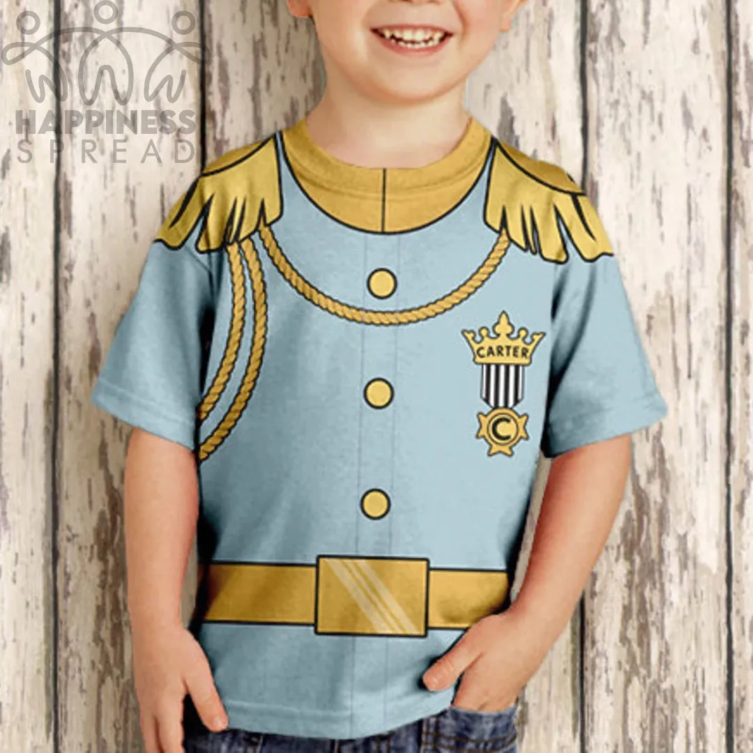 Custom Name Prince Charming Shirt, Personalized White Prince Charming Birthday T-Shirt, Boys Formal Prince Shirt.