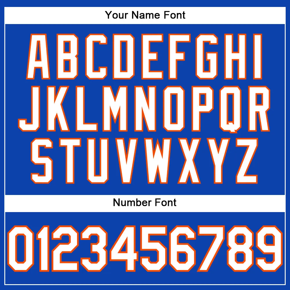 Custom Thunder Blue White-Orange Performance T-Shirt