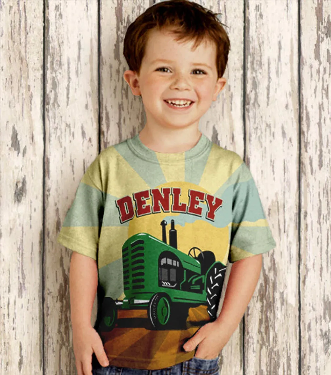 Custom Tractor Shirt, Personalized Farmer Birthday T-Shirt, Farm Green Tractor Shirt, Personalized Gift.
