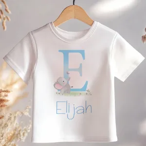 Cute Elephant Personalised Toddler & Kids T Shirt