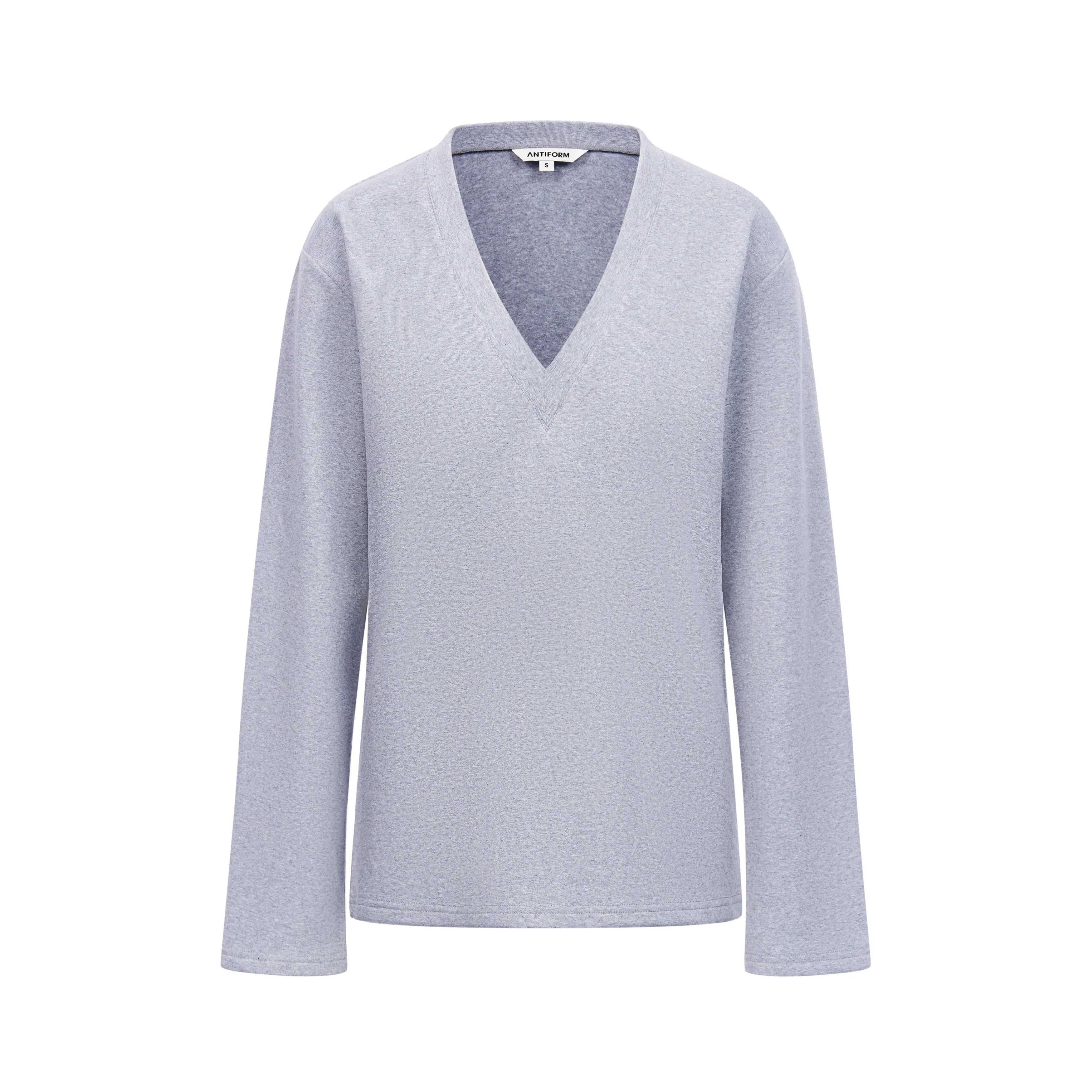 Deep V-Neck Long-Sleeve Top
