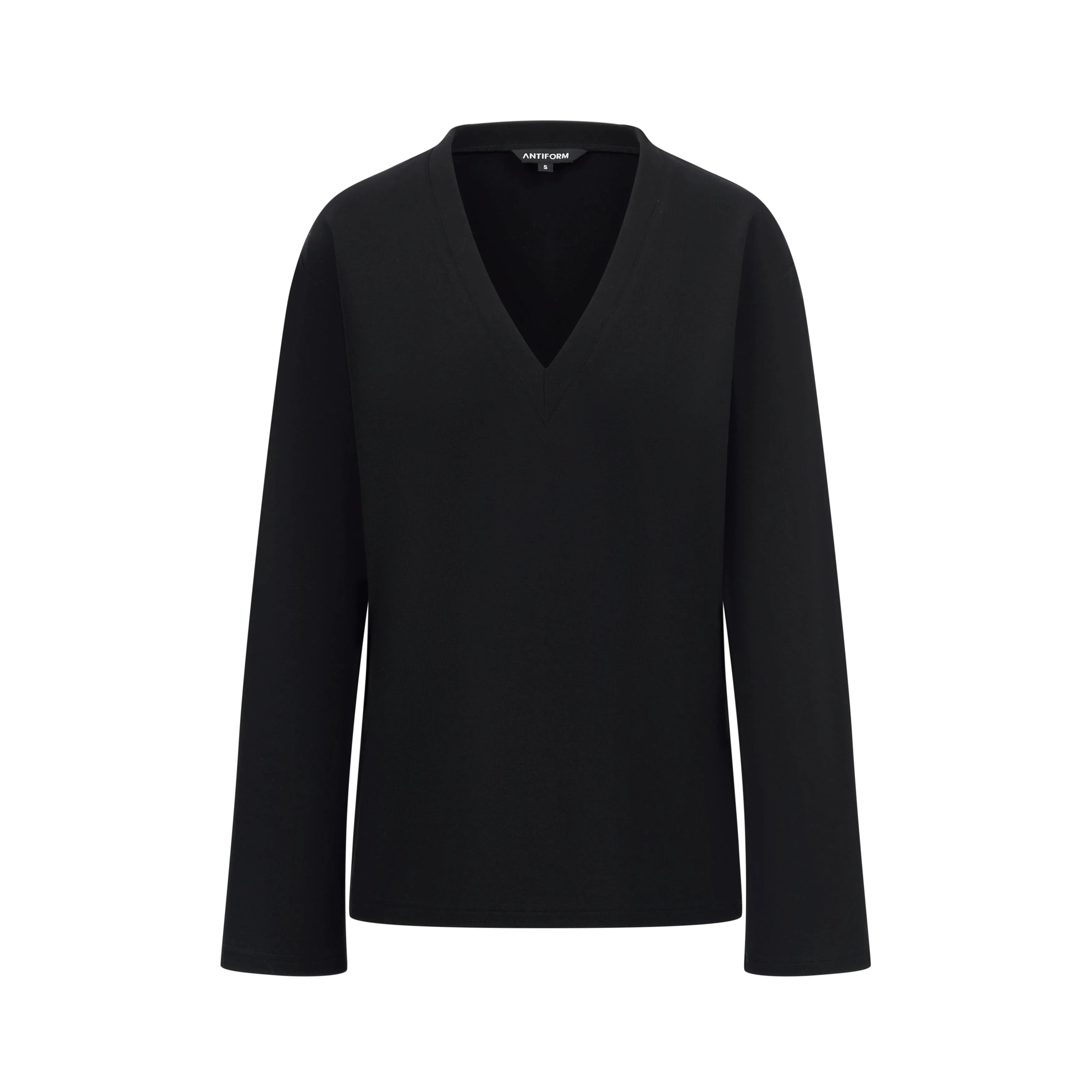 Deep V-Neck Long-Sleeve Top