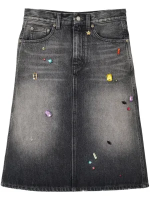Denim midi skirt
