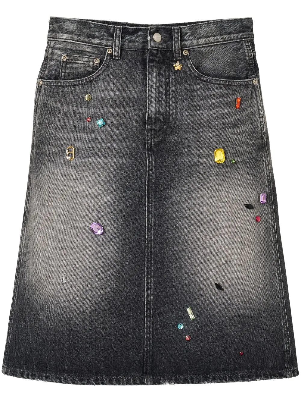 Denim midi skirt