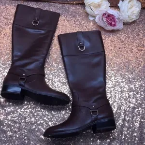 DKNY Black Suede Tall Boots 6.5M