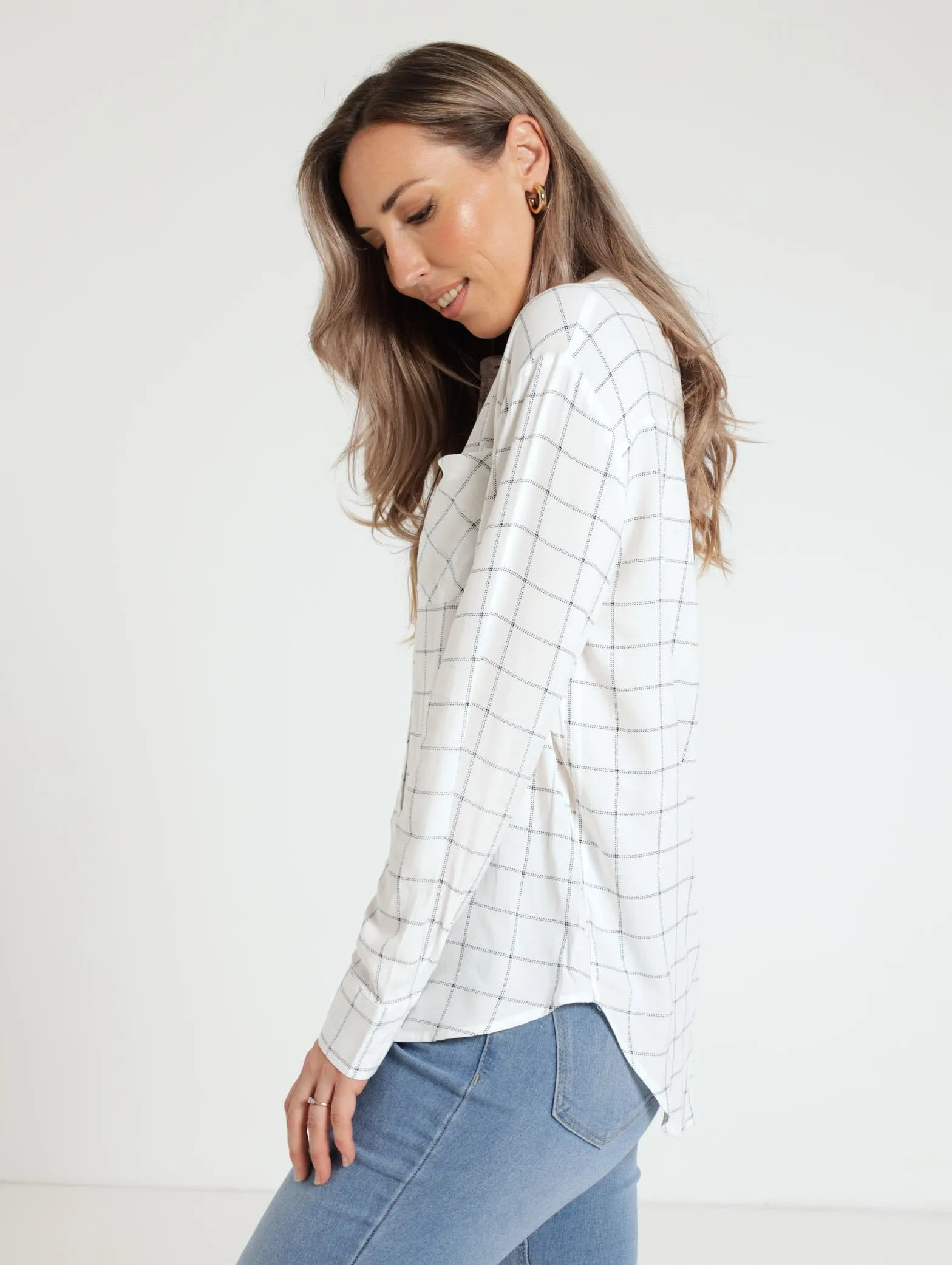 Dotted Check Easy Shirt - White/Black