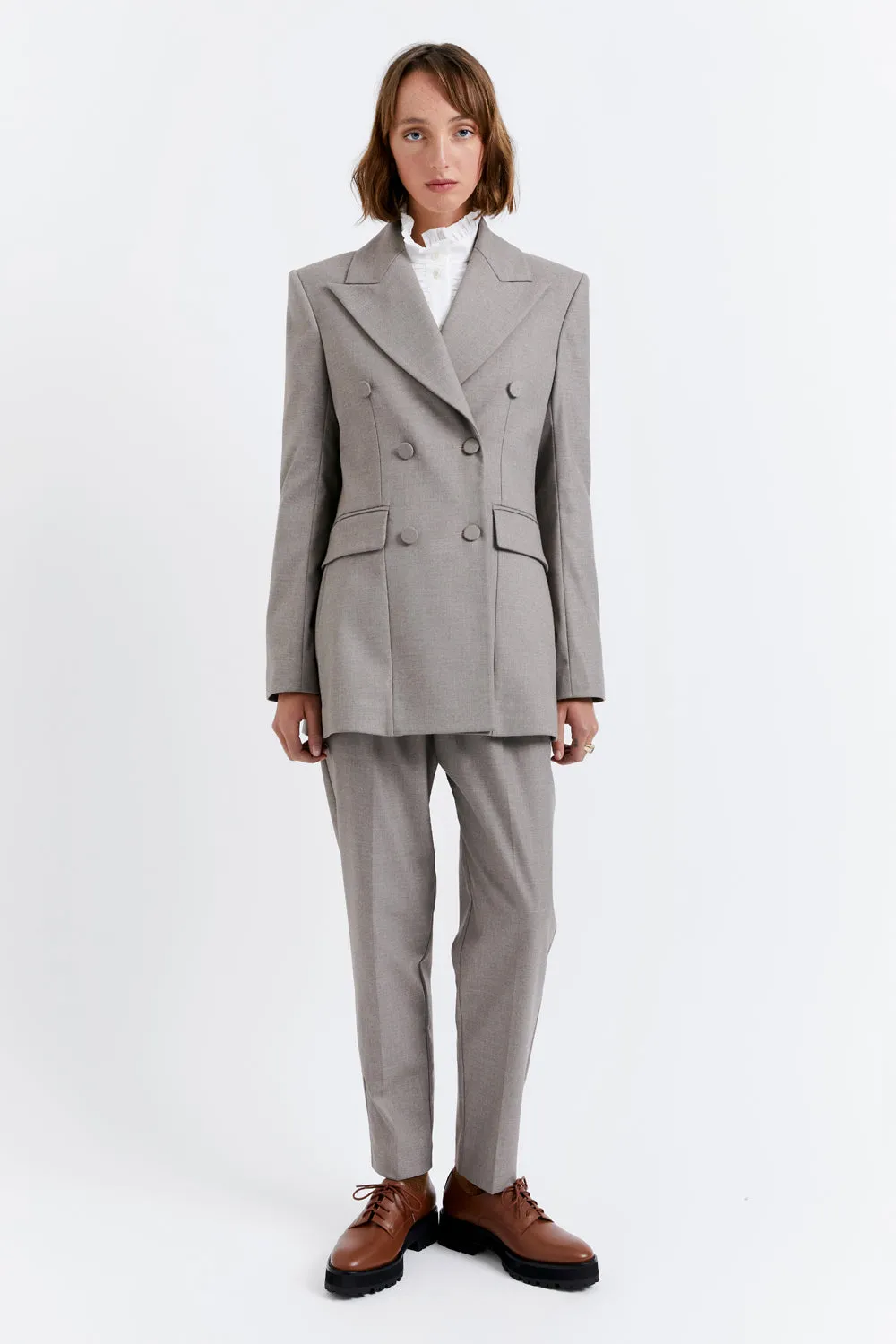 Double Breasted Blazer Bran