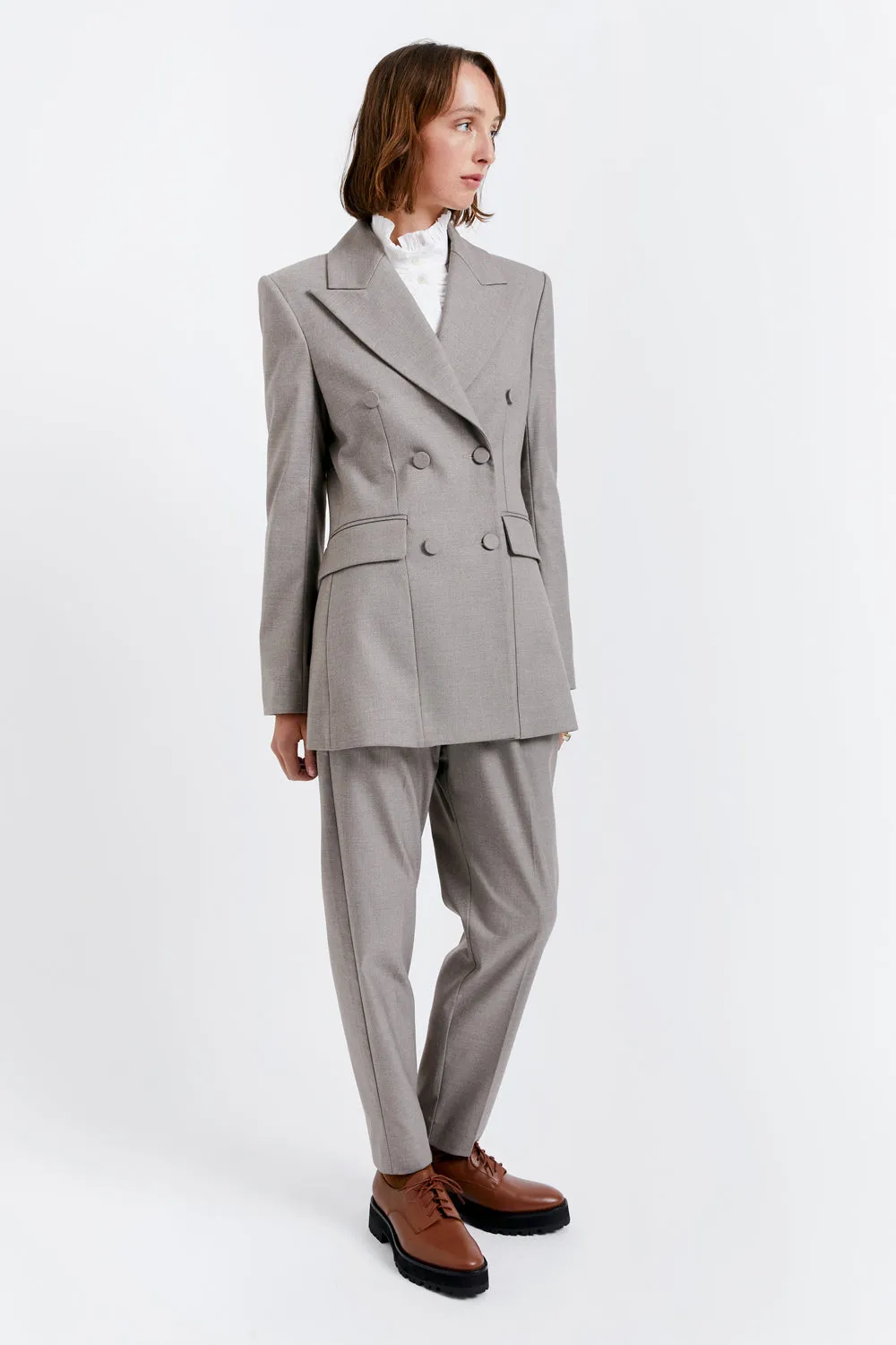 Double Breasted Blazer Bran