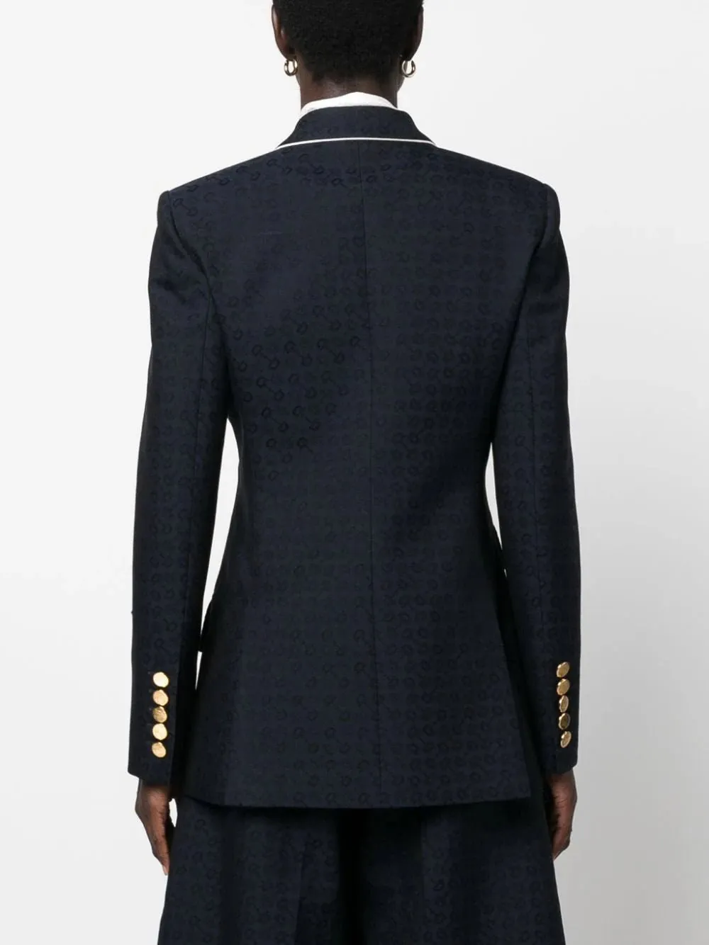 Double-Breasted Horsebit Cotton Jacquard Jacket